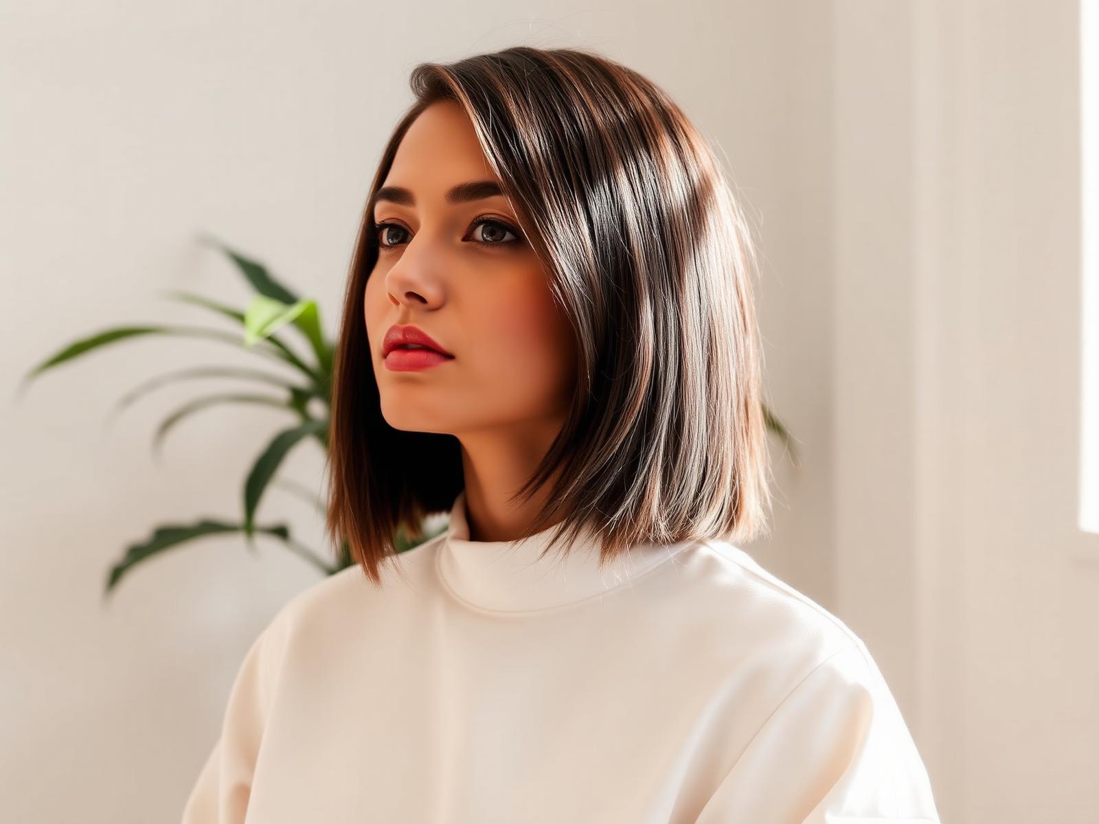 Frische Bob-Frisur im Salon